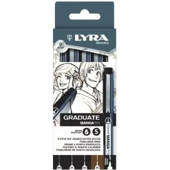 Set 5 rotuladores calibrados para manga Graduate Lyra
