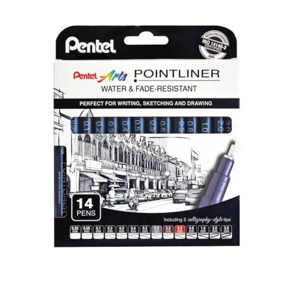 Set 14 Rotuladores Calibrados Pointliner Pentel
