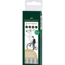 Set 4 rotuladores Calibrados Negro 0,1-0,7 Ecco Pigment Faber-Castell