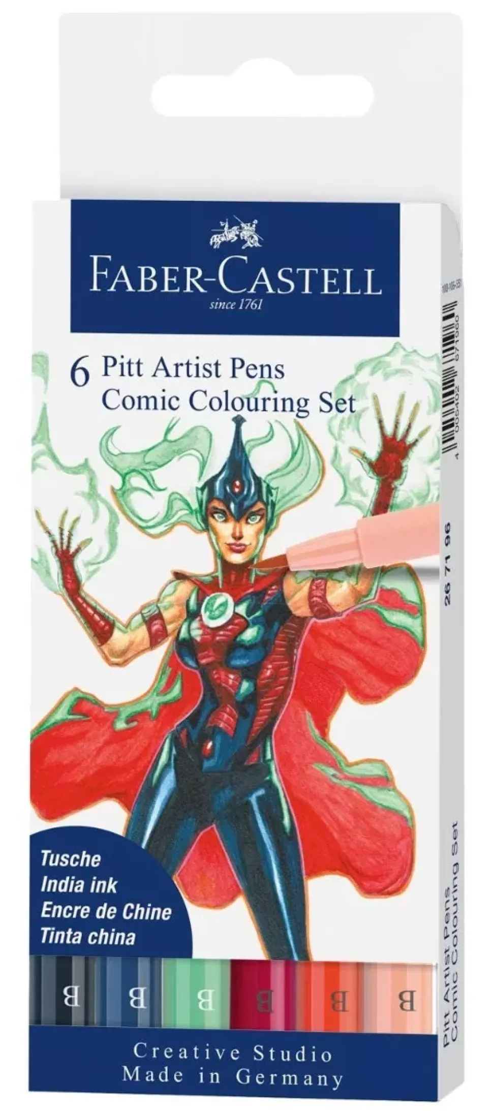 Set 6 rotuladores Comic Colouring Pitt Artist Pen Faber-Castell