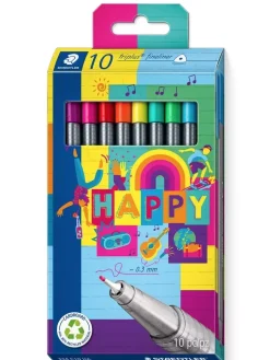 Set 10 Rotuladores Happy Triplus Fineliner Staedtler