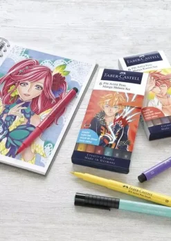 Set 6 rotuladores Manga Kaoiro Pitt Artist Pen Faber-Castell