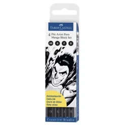 Set 4 rotuladores Manga XS-B Pitt Artist Pen Faber-Castell