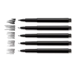 Set 4 rotuladores Negro S-B Pitt Artist Pen Faber-Castell