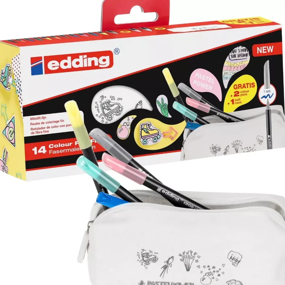 Set 14 Rotuladores Pastel + Estuche Edding