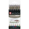 Set 6 rotuladores punta fina colores Pigma Micron 05 Sakura