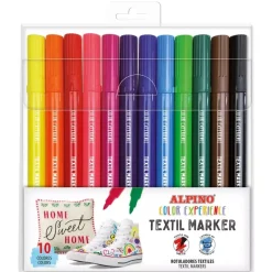 Set 10 rotuladores textiles colores surtidos Alpino