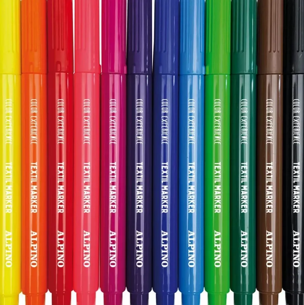 Set 10 rotuladores textiles colores surtidos Alpino