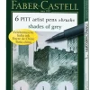 Set 6 rotuladores Tonos Grises Pitt Artist Pen Brush Faber-Castell