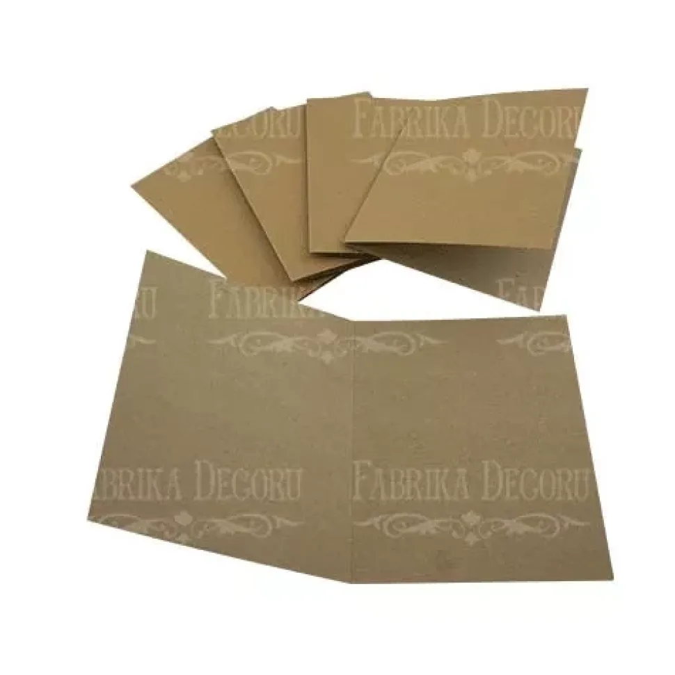 Set 5 Tarjetas Kraft Fabrika Decoru 12x15cm