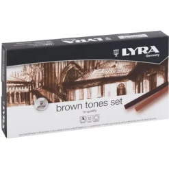 Set 12 tizas marrones Polycrayons Hard Lyra