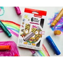 Set 6 témperas en barra Metálicos Bruynzeel