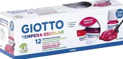 Set 12 témperas escolares surtidas Giotto 25ml