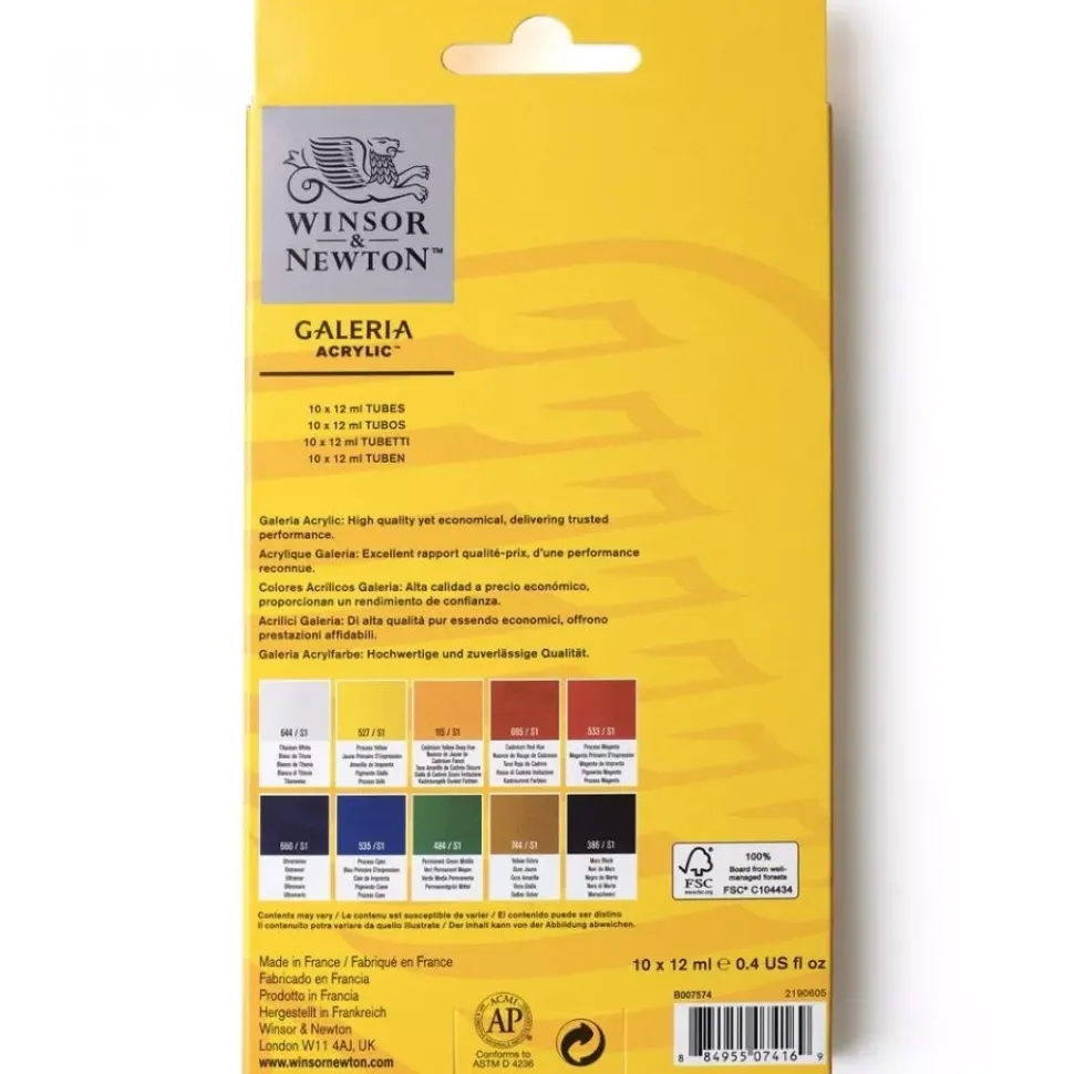 Set 10 Tubos Acrílicos Galería Winsor and Newton 12ml