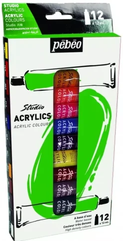 Set 12 Tubos Acrílicos Studio Acrylics Pebeo 12ml