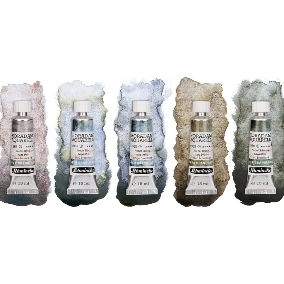 Set 5 tubos acuarela supergranulada Horadam Neblina Schmincke 15 ml