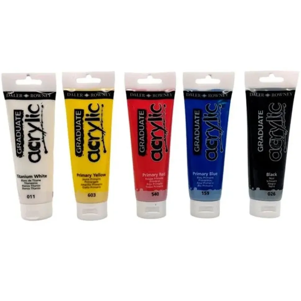 Set 5 tubos de acrílico Graduate Daler-Rowney 120ml