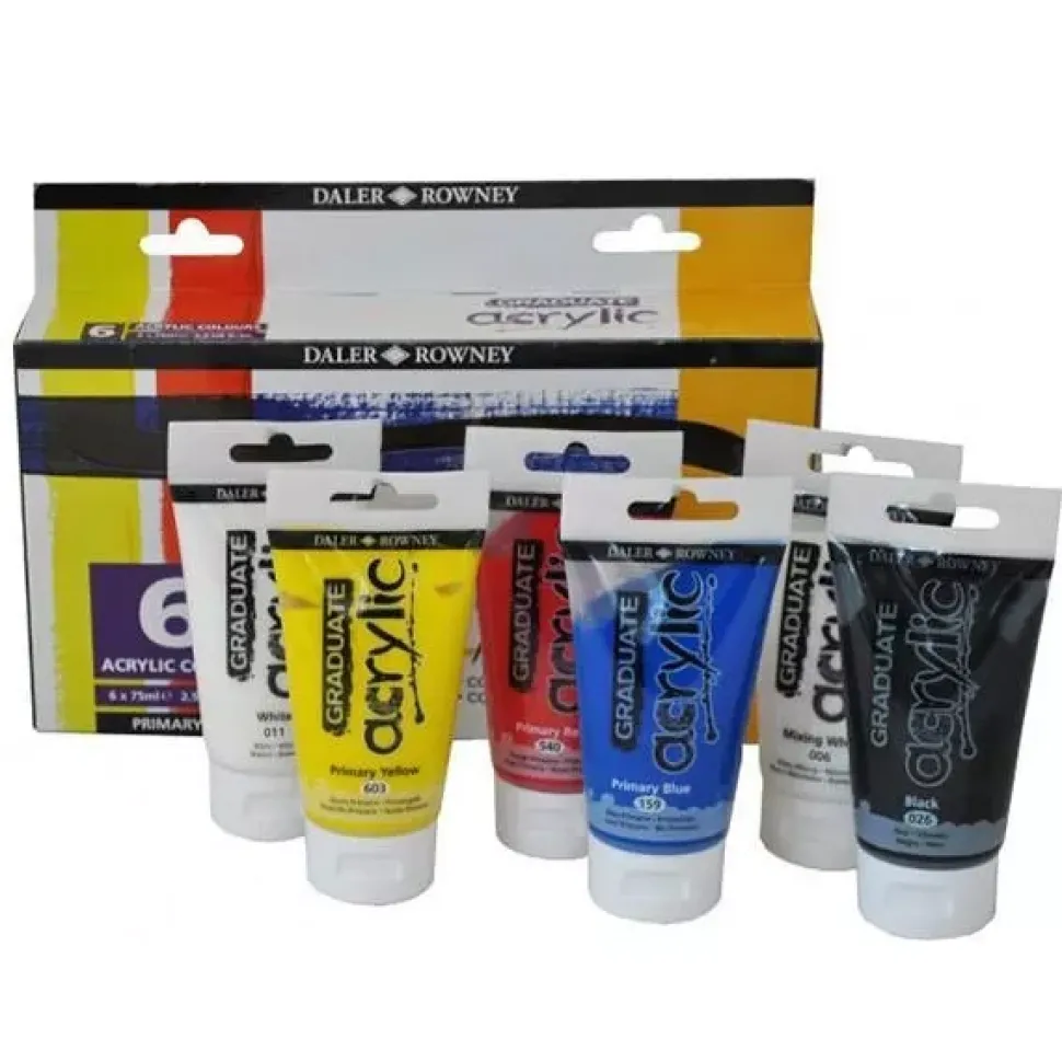 Set 6 tubos de acrílico Graduate Daler-Rowney 75ml