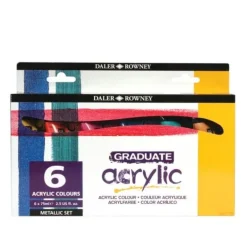Set 6 tubos de acrílico metálicos Graduate Daler-Rowney 75ml