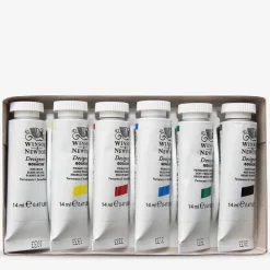 Set 6 Tubos de Gouache colores primarios Winsor and Newton 14ml