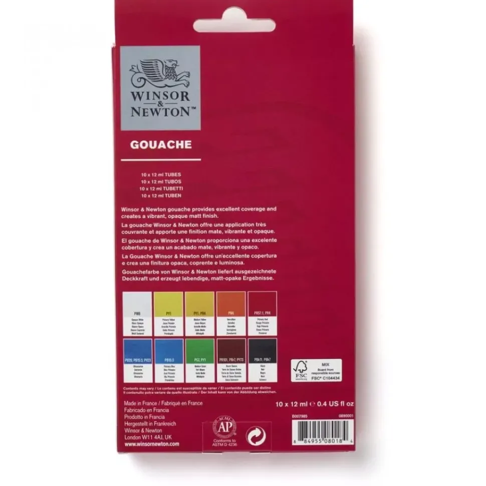 Set 10 Tubos de Gouache Winsor and Newton 12ml