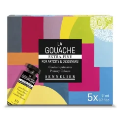 Set 5 tubos gouache extrafino primarios Sennelier 21ml