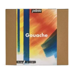 Set 24 tubos gouache surtidos y pinceles Studio Pebeo 20ml