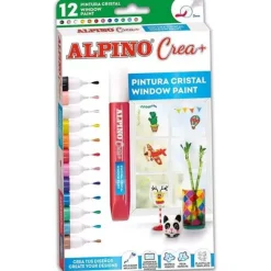 Set 12 Tubos Pintura Cristal Crea+ Alpino