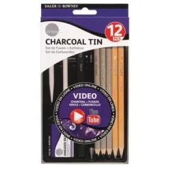 Set 12 unidades de carboncillos metal Simply Daler-Rowney
