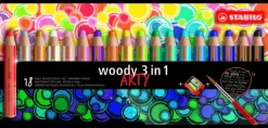 Set Arty 18 Lápices y Sacapuntas Woody 3 en 1 STABILO