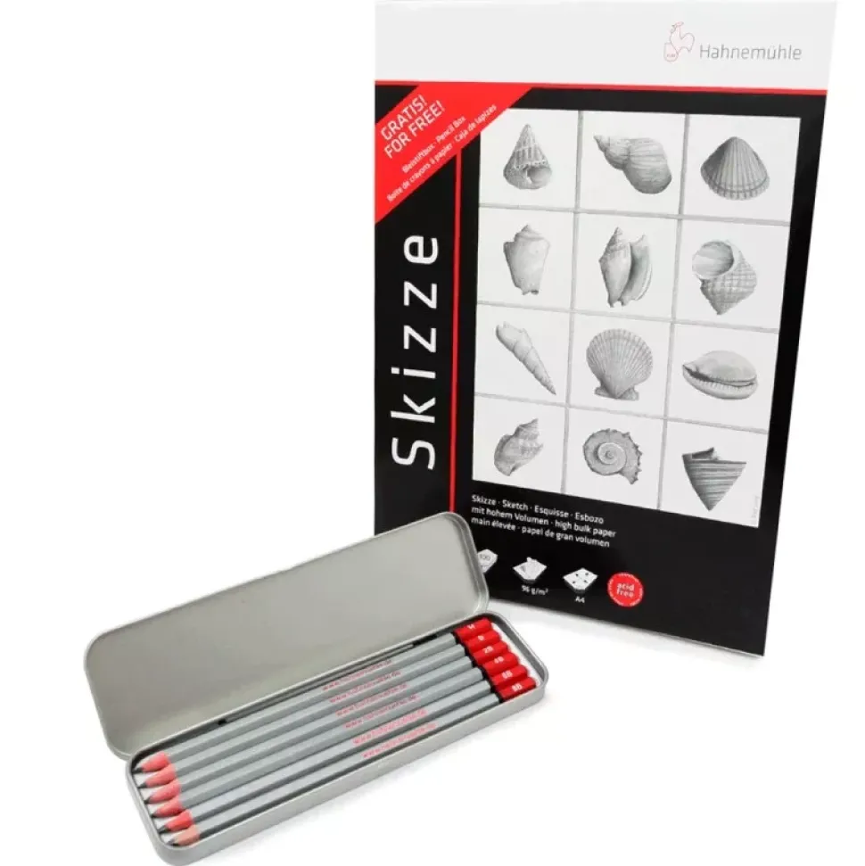 Set Bloc esbozo Skizze A3 96gr/m2 y estuche de lápices Hahnemühle