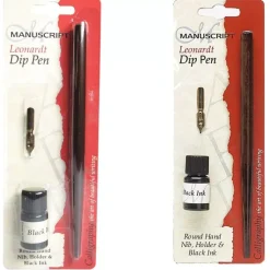 Set Caligráfico Leonardt Cursiva con Plumilla Mango y Tinta