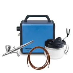 Set compresor Arism Mini Sky Blue con aerógrafo y accesorios Sparmax