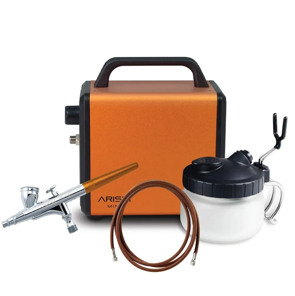Set compresor Arism Mini Electric Orange con HB-040 y accesorios Sparmax