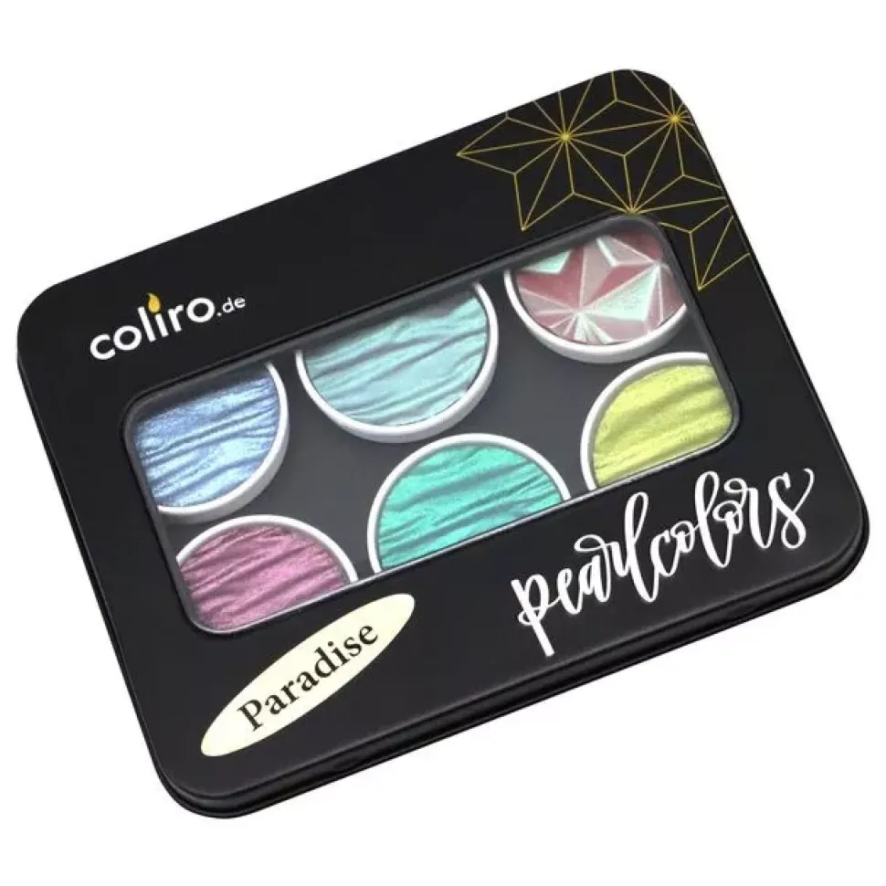 Set de 6 acuarelas Pearlcolor Paradise Coliro