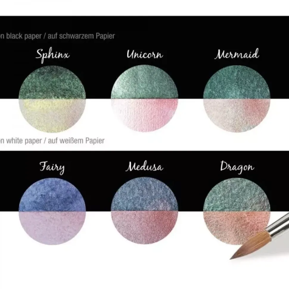 Set de 6 acuarelas Pearlcolor Magical Creatures Coliro