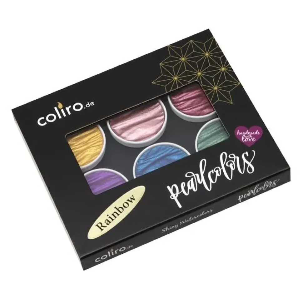 Set de 6 acuarelas Pearlcolor Rainbow Coliro