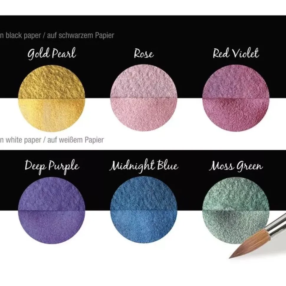 Set de 6 acuarelas Pearlcolor Rainbow Coliro