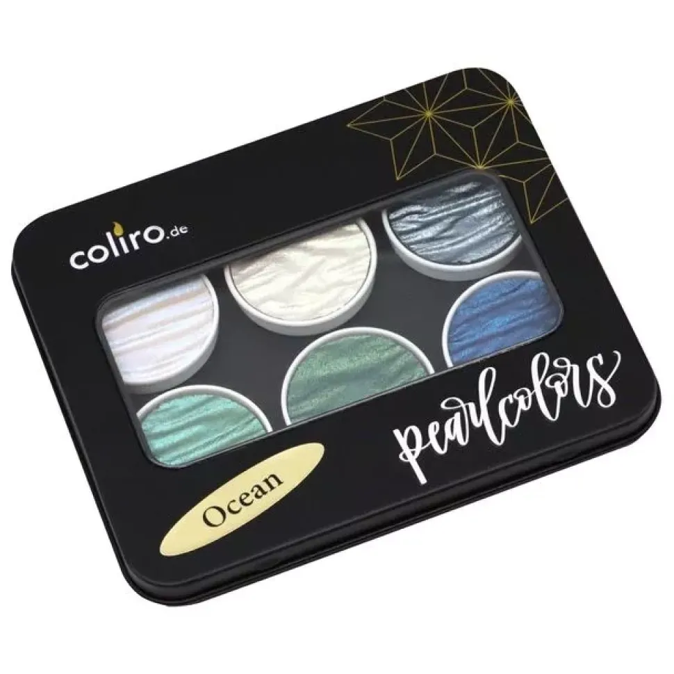 Set de 6 acuarelas Pearlcolor Ocean Coliro