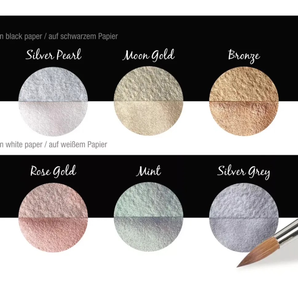 Set de 6 acuarelas Pearlcolor Silk Coliro