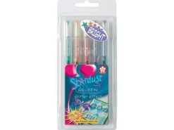 Set de 5 bolígrafos gel efecto glitter Bright