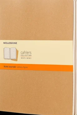 Set de 3 libretas Cahier Kraft Líneas 19x26cm Moleskine