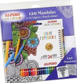 Set de 120 Mandalas + 24 Lápices de Colores Alpino