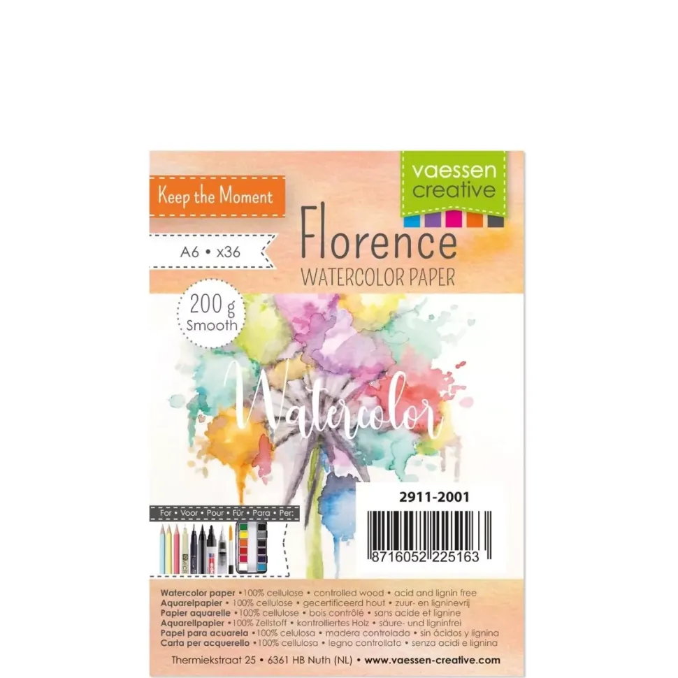 Set de 36 papeles de acuarela Grano fino Vaessen A6