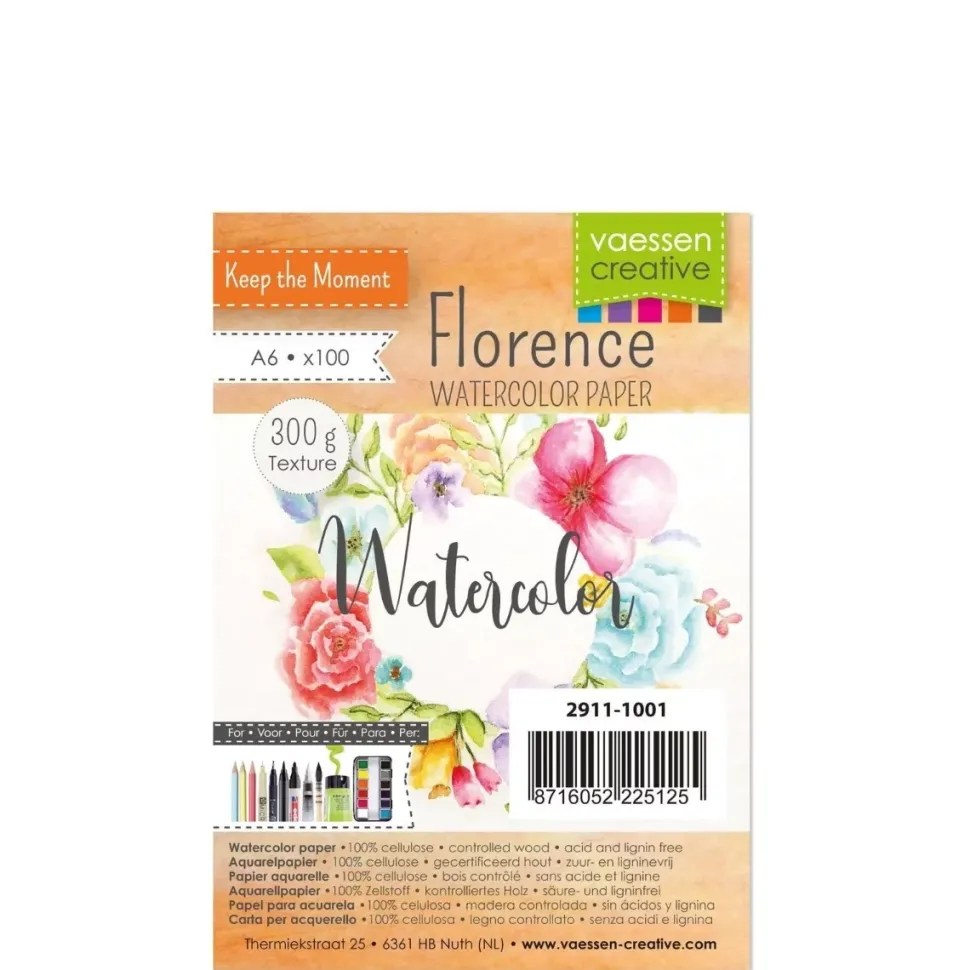 Set de 100 papeles de acuarela Grano grueso Vaessen A6