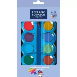 Set de 12 Pastillas de Gouache y Pincel Lefranc & Bourgeois
