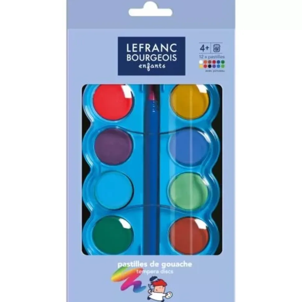 Set de 12 Pastillas de Gouache y Pincel Lefranc & Bourgeois