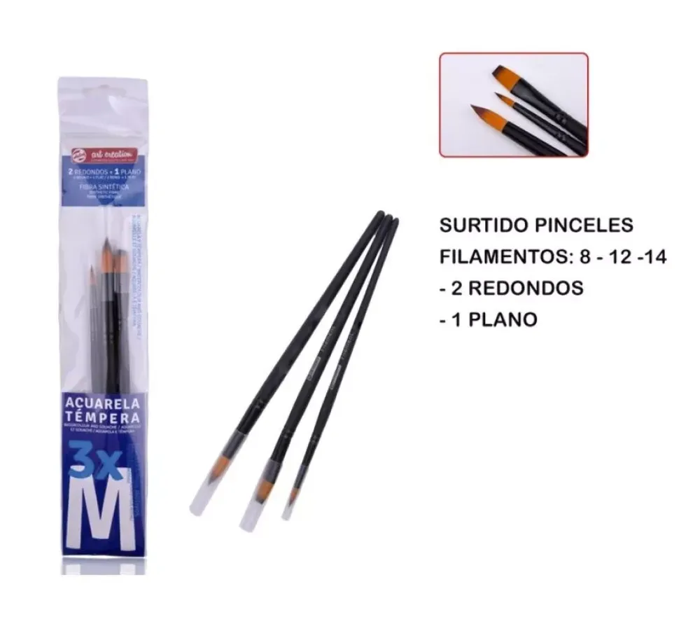 Set de 3 pinceles Art Creation M