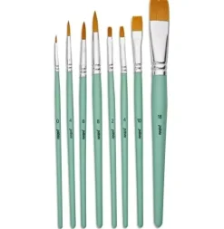 Set de 8 pinceles de poliamida dorada para acrílico Pebeo