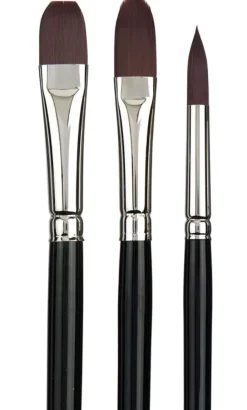 Set de 3 Pinceles Fibra Teijín Mango Largo #01 Rembrandt